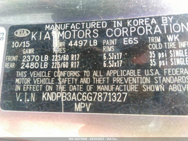 KNDPB3AC6G7871327 KIA Sportage Lx