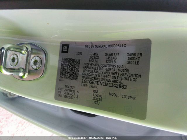 1GTG6FEN1M1142863 GMC Canyon 4wd At4 W/leather