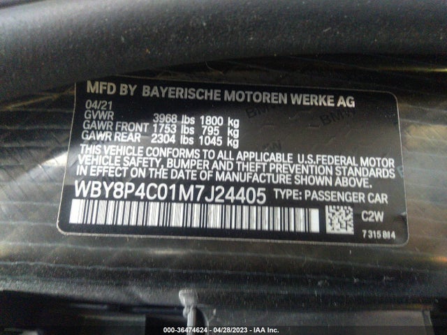 2021 BMW i3, VIN: WBY8P4C01M7J24405