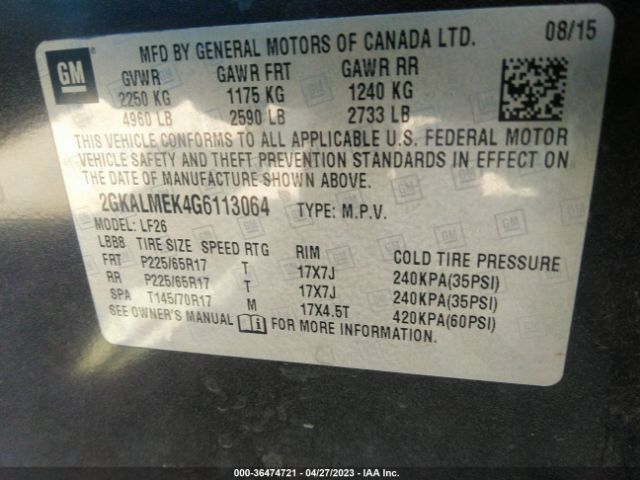 2GKALMEK4G6113064 GMC Terrain Sle