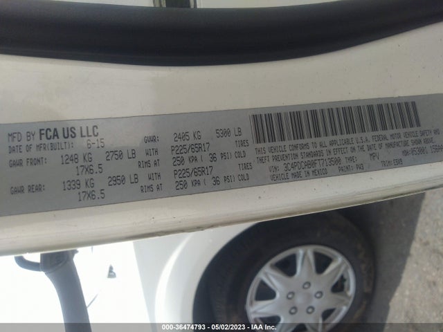 Dodge JOURNEY SE 2015 3C4PDCAB0FT713500 Image 9
