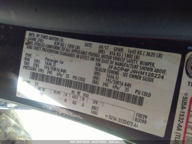 3FADP4FJ9HM128224 Ford Fiesta Titanium