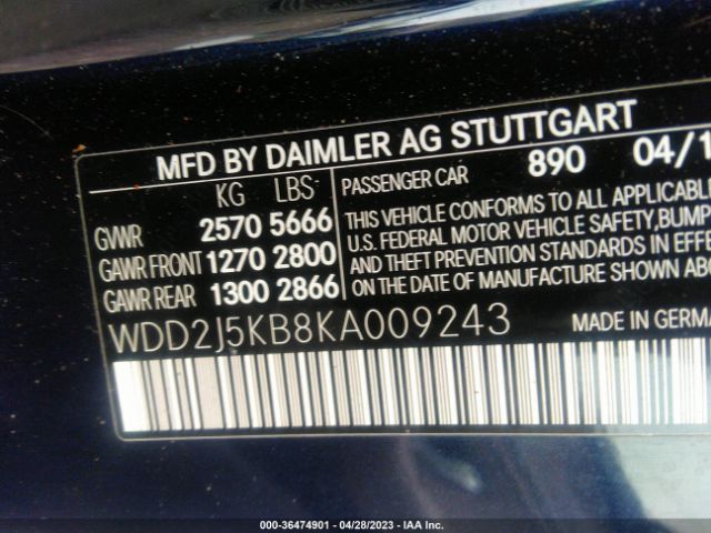 WDD2J5KB8KA009243 Mercedes-Benz Cls Cls 450