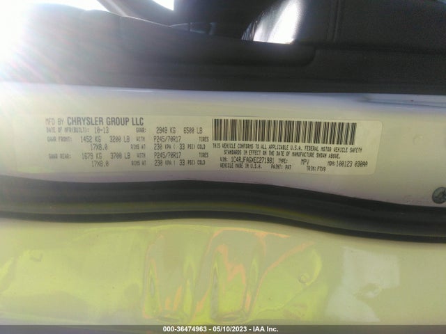 2014 JEEP GRAND CHEROKEE LAREDO VIN: 1C4RJFAGXEC271981