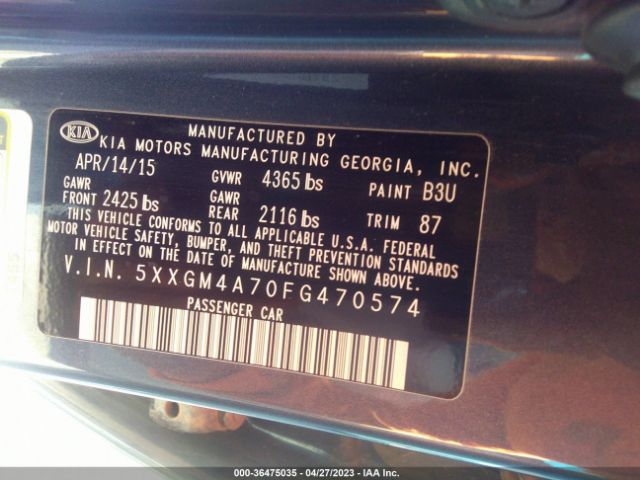 5XXGM4A70FG470574 KIA Optima Lx