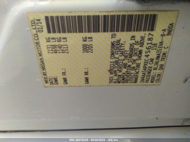 1N4AA5APXEC456187 Nissan MAXIMA 3.5