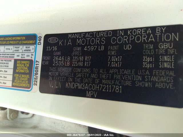 KIA Sportage Lx 2017 KNDPM3AC0H7211781 Image 9