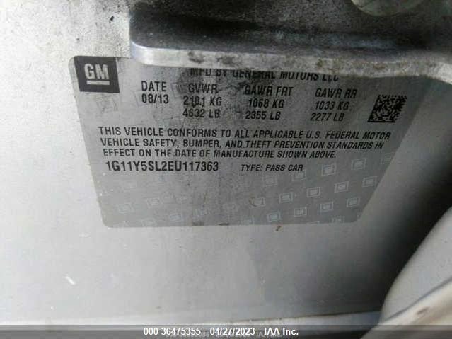 Chevrolet IMPALA LS 2014 1G11Y5SL2EU117363 Image 9