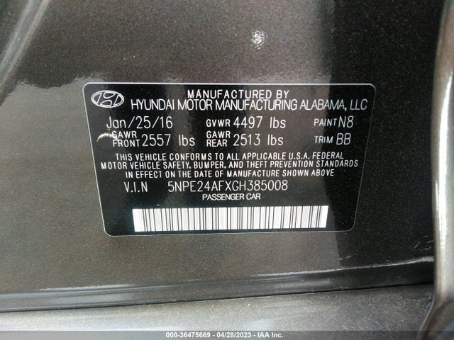 Hyundai Sonata 2.4l Se 2016 5NPE24AFXGH385008 Image 10