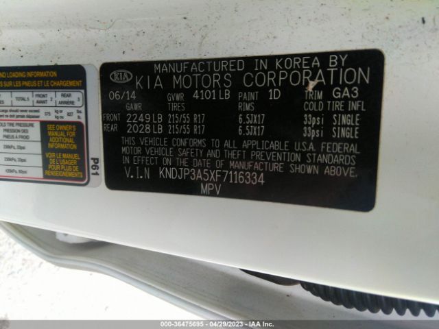 KNDJP3A5XF7116334 KIA SOUL +