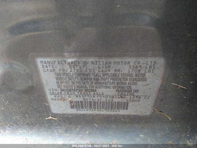 3N1CN7AP3HL902064 Nissan Versa Sedan S