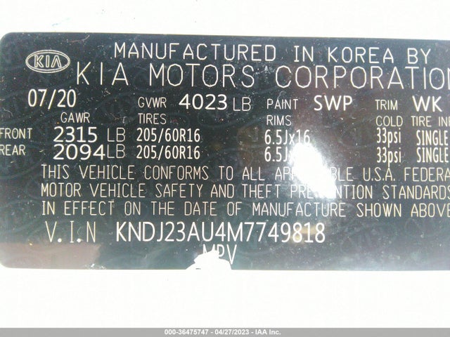 KIA SOUL LX 2021 KNDJ23AU4M7749818 Image 11