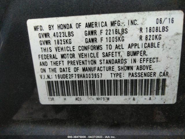 19UDE2F79HA003957 Acura Ilx W