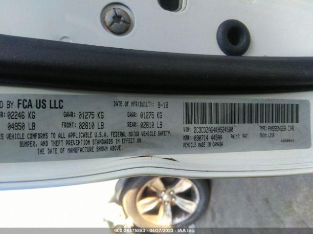 2C3CDZAG4KH524580 Dodge Challenger Sxt