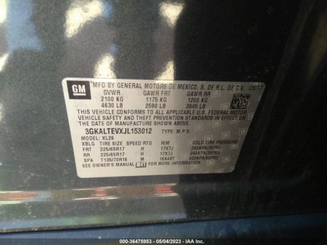 3GKALTEVXJL153012 GMC Terrain Sle