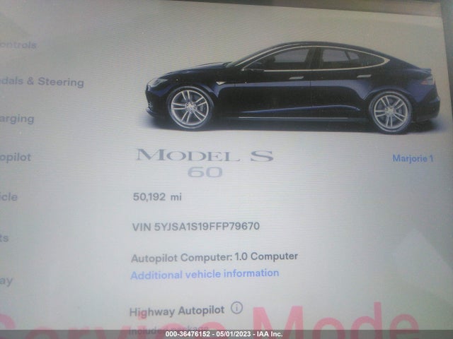 5YJSA1S19FFP79670 Tesla Model S Kwh Battery