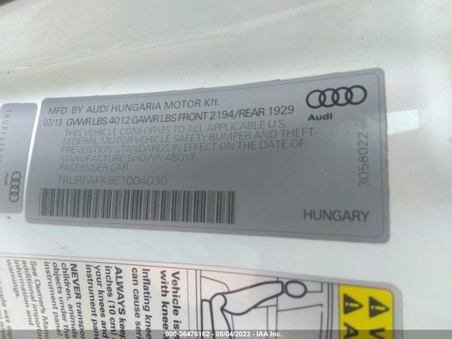 2014 Audi TT, VIN: TRUBFAFK9E1004030