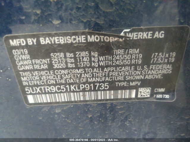 5UXTR9C51KLP91735 BMW X3 Xdrive30i