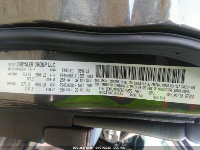 1C4PJMBSXFW570076 Jeep Cherokee Trailhawk