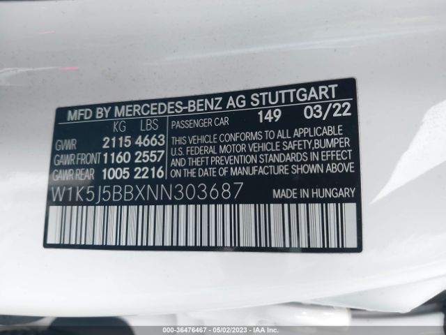 W1K5J5BBXNN303687 Mercedes-Benz Cla Amg Cla 35