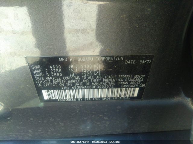 4S3BWAC63P3002072 Subaru Legacy Premium