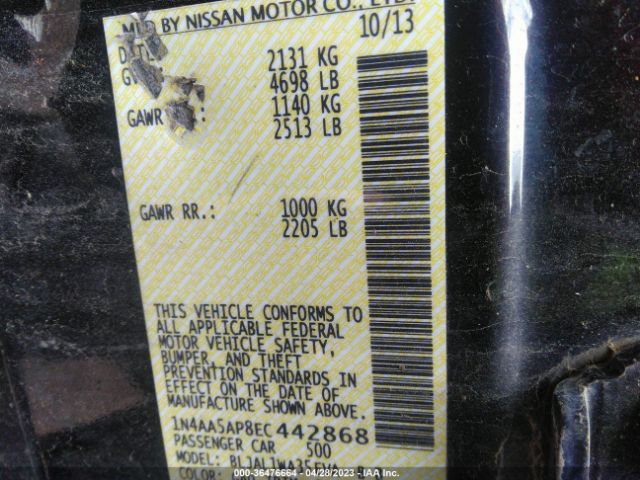 1N4AA5AP8EC442868 Nissan Maxima 3.5 Sv W/sport Pkg