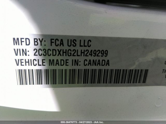 2C3CDXHG2LH249299 Dodge CHARGER GT