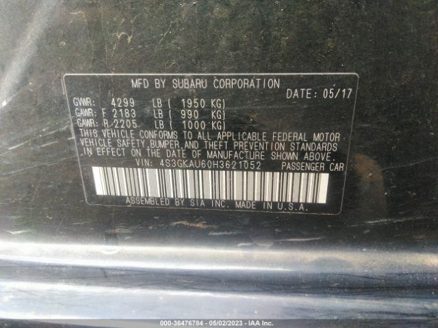 4S3GKAU60H3621052 Subaru Impreza Limited