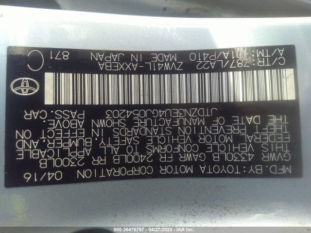 Toyota Prius V Two/five/three/four 2016 JTDZN3EU4GJ054203 Image 10