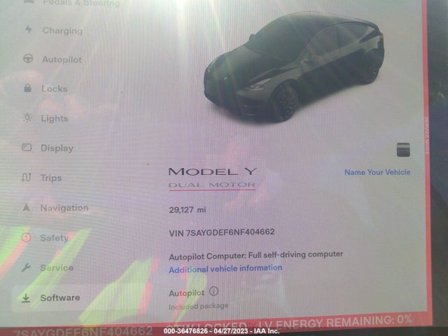 Tesla Model Y Performance 2022 7SAYGDEF6NF404662 Image 7