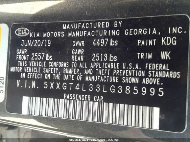 5XXGT4L33LG385995 KIA Optima Lx