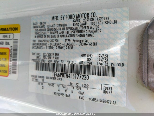 Ford Mustang Ecoboost 2020 1FA6P8TH4L5177220 Image 11