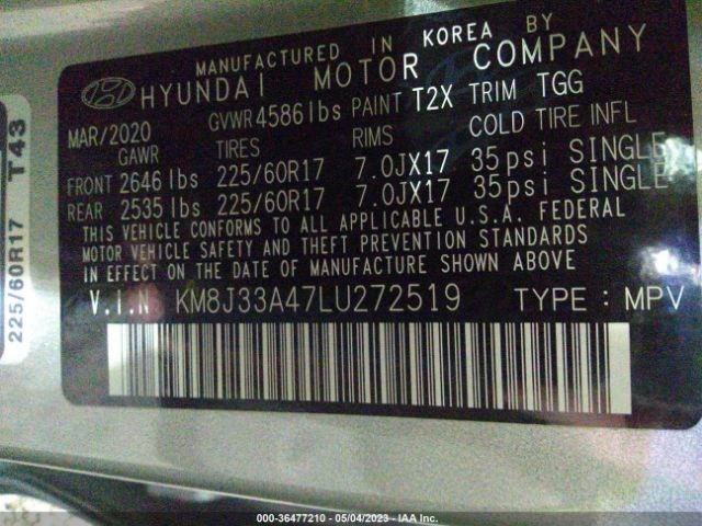 KM8J33A47LU272519 Hyundai Tucson Value