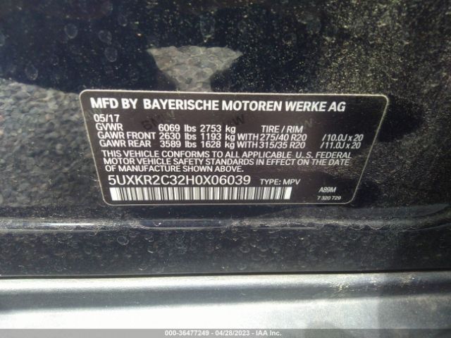 5UXKR2C32H0X06039 BMW X5 Sdrive35i