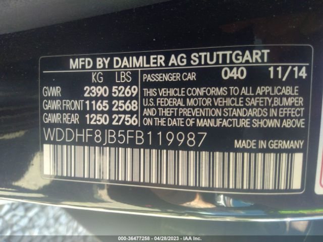 WDDHF8JB5FB119987 Mercedes-Benz E-class E 350