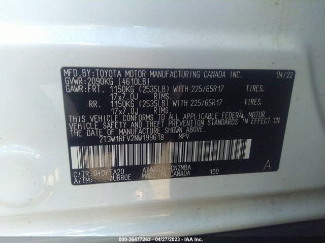 Toyota Rav4 Xle 2022 2T3W1RFV2NW199618 Image 10