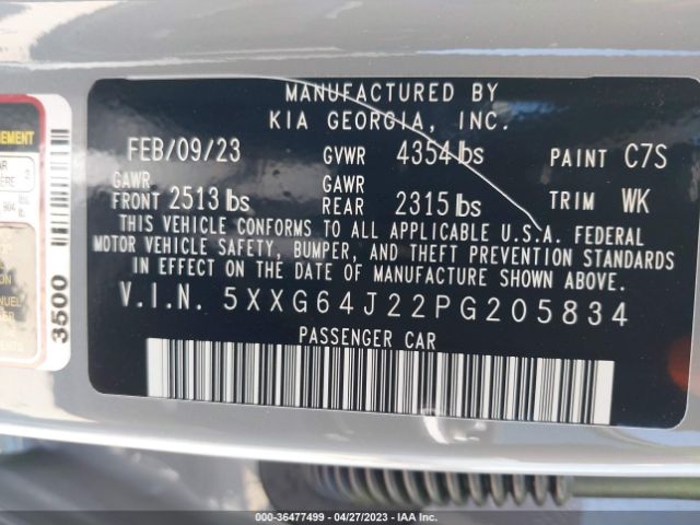 5XXG64J22PG205834 KIA K5 Gt-line