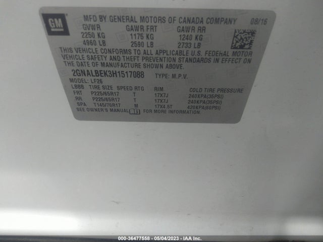 Chevrolet EQUINOX LS 2017 2GNALBEK3H1517088 Image 9