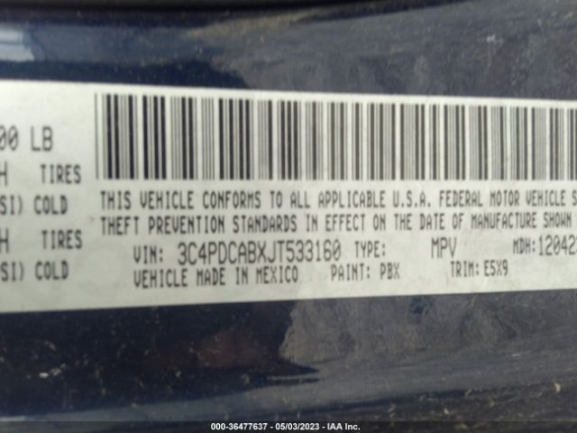 3C4PDCABXJT533160 Dodge JOURNEY SE
