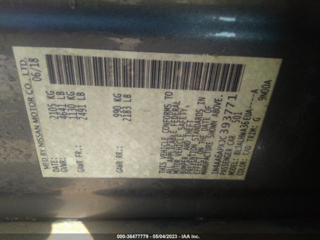 1N4AA6APXJC393771 Nissan Maxima Platinum