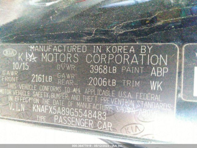 KNAFX5A89G5548483 KIA Forte 5-door Ex