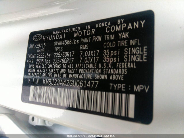 Hyundai TUCSON SE 2016 KM8J23A42GU061477 Image 11