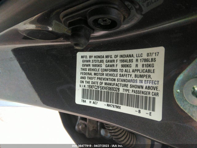 Honda Civic Sedan Lx 2017 19XFC2F5XHE069328 Image 9