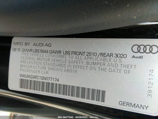 WAUW2AFC1GN077174 Audi S7