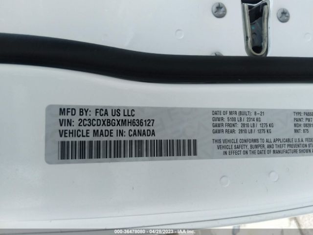 2C3CDXBGXMH636127 Dodge Charger Sxt