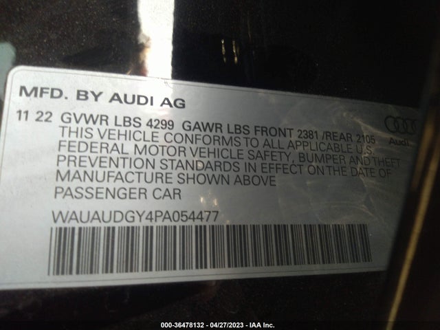 WAUAUDGY4PA054477 Audi A3 PREMIUM