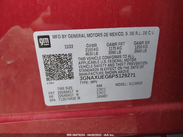 Chevrolet EQUINOX LT 2023 3GNAXUEG6PS129271 Image 9