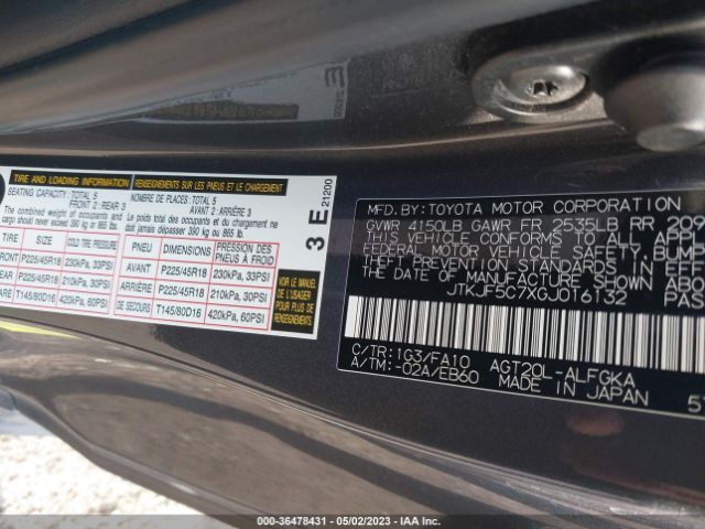 JTKJF5C7XGJ016132 Scion TC