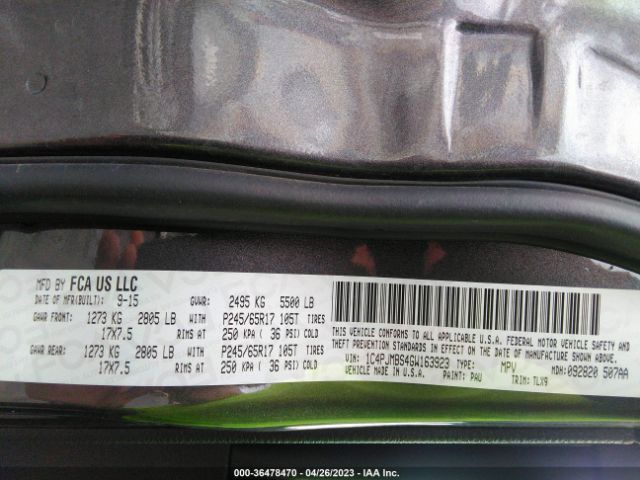 1C4PJMBS4GW163923 Jeep Cherokee Trailhawk