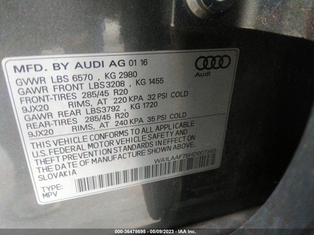 WA1LAAF75HD007349 Audi Q7 Premium Plus